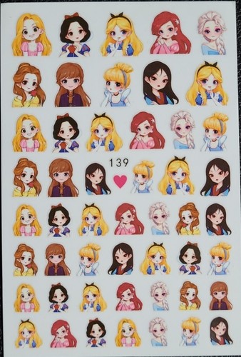 Disney princess nail stickers - disney,