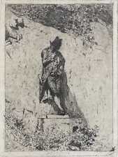 MARIANO FORTUNY MARSAL. GRAVURE. MÉDITATION. VERS 1869.