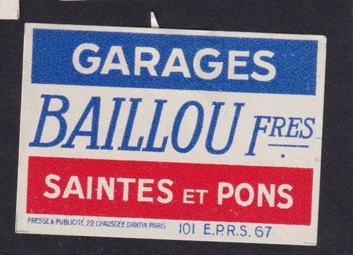 Ancienne étiquette allumettes