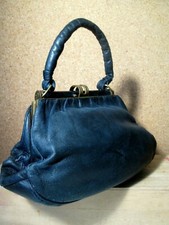 ancien SAC à MAIN cuir Mode Fashion Vogue Femme Bag Hte Couture Rétro vintage !