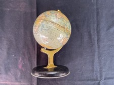 PETIT GLOBE TERRESTRE ANCIEN METAL TOLE CHAD VALLEY MADE IN ENGLAND  - FRANCAIS