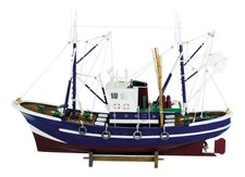 Chalutier de pêche Maquette de bateau en Bois 58 x 40 cm Sea-Club