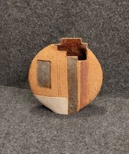 Vase Sculpture Terre Chamottée Émaillée Dlg Yves Mohy Design XXe