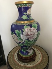CLOISONNE VASE BRONZE EMAUX CHINE CHINOIS ASIATIQUE JAPONAIS EXTREME ORIENT ASIE