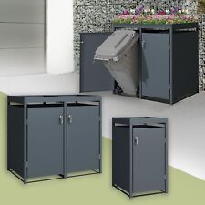 Abri pour 1/2/3/4 poubelles cache moderne acier anthracite box avec jardinière