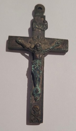 Ancien crucifix croix - croix, bronze