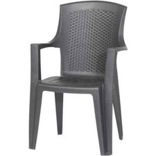 Fauteuil Empilable Eden Anthracite Jardin Siège Mobilier De Jardin Confortable