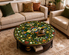 18" Green Center Coffee Round