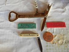 couteau DUBONNET , jeton RICARD , SUZE , limonadier cognac OTARD / marie brizard