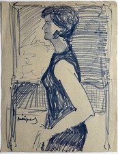 Dessin original feutre bleu - original,