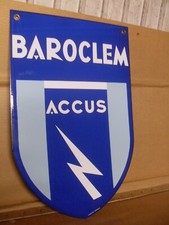 PLAQUE EMAILLEE Double  Face  GARAGE " ACCUS   BAROCLEM " Années  50  60