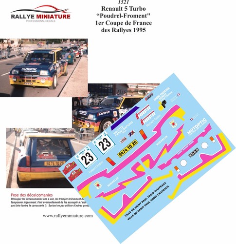 Decals ref 1521 renault 5 - 1/43,