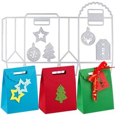 Kit de 1pc Matrice de Découpe Scrapbooking Sac de Noël et 5pcs Étiquettes Die...