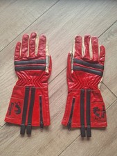 FURYGAN GANTS DE MOTO ANCIENS VINTAGE ROUGES EN CUIR MOTARD BIKER MOTORCYCLE T6