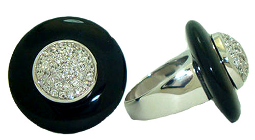 Bague argent onyx pierre - en,