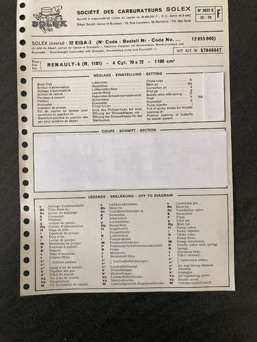 Fiche technique 1974 - technique,