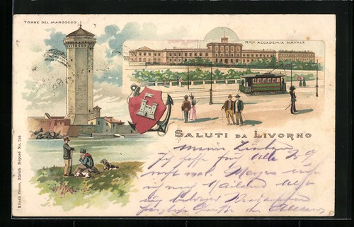 Lithographie livourne torre - lithographie,