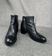 Minelli Black Leather Ankle