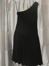 Robe HABILLEE DECOLLETE DOS NU 100% COTON Femme Taille 38 40 M Noire EVASE AMPLE