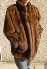 veste fourrure vison naturel couleur  marron marque Guy Laroche, modèle vintage