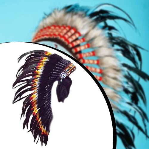 Coiffe indienne plumes - coiffe,