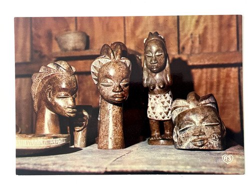 Carte postale gabon sculpture - carte,