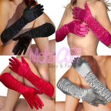 Gants Femme Satin Long Froncé