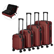 AREBOS Set de 4 valises Coque rigide ABS trolley Poignée télescopique S-M-L-XL