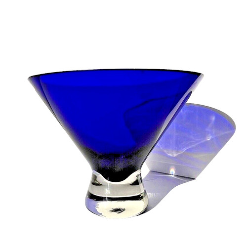 Cobalt blue vase mouth - vase,