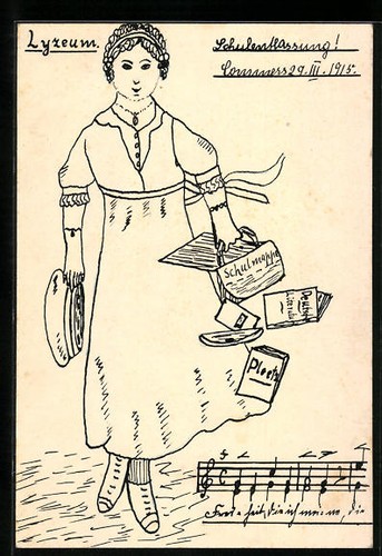 Carte postale artiste jeune - carte, d'artiste