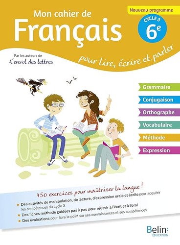 Mon cahier français - français, 6e