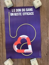 affiche ancienne lithographique le don du sang un geste efficace  42 X 28,5