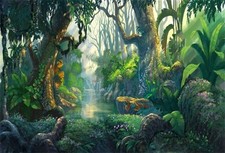 3.5x2.5m Fairyland Tropical Virgin Forest Toile de fond Contes de fées Toile ...