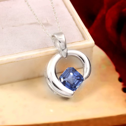 Pendentif saphir bleu argent - pendentif,