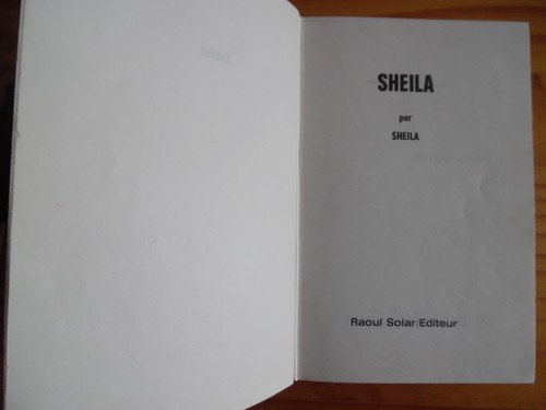 Livre chanteuse sheila par - chanteuse,