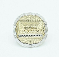 Bague Dernière Cène À Deux Doigts En Or Jaune Et Blanc 10K Avec Taille Diamant