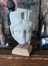 SCULPTURE ROMAINE tête de Cybèle Calcaire - MYTHOLOGIE 