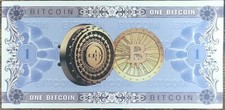 Billet 1 Bitcoin - One BITCOIN - BTC - Commémoratif cryptomonnaie - neuf