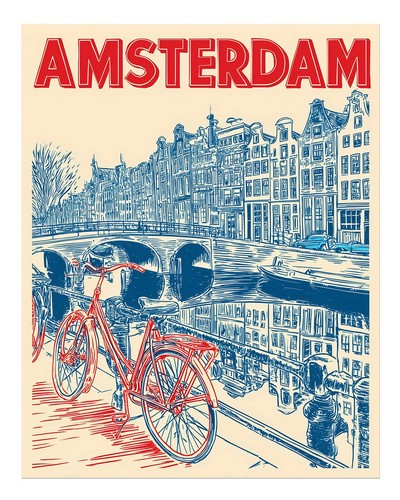 Amsterdam scène canal à - amsterdam,
