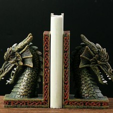 Serre-livres créatifs en forme de statue de dragon occidental, 2 pièces,