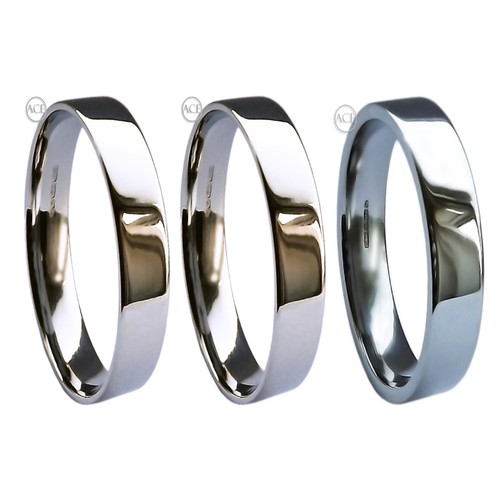 3mm 18ct blanc plat - 3mm, or