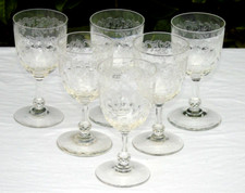 Service de 6 verres en cristal taillé et gravé Murano? Haut. 11,3 cm