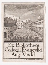 Exlibris Steinberger / Augsburg Collegium Evangelicum 1760 Bookplate Ex-Libris