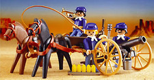 Playmobil -- Pièce de rechange -- 3729 A Soldats US/attelage/canon-- 