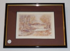 Aquarelle originale de Vincent Toullec : Automne (encadré)