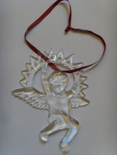 246- Ange en cristal Villeroy et Boch, décoration de Noël, à suspendre, TBE