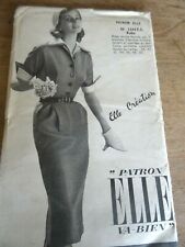  ANCIEN PATRON ELLE NEUF ROBE DROITE MANCHES KIMONO L'ELEGANCE 38 AU 50 