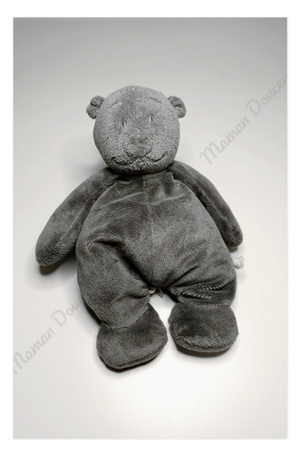 Peluche doudou nouky ours gris - nouky,