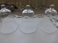 3 cloches de décoration en verre transparent 12x10cm tbé