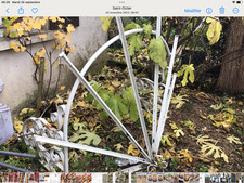 TRÈS jolie Marquise de porte en fer forgé avec volutes